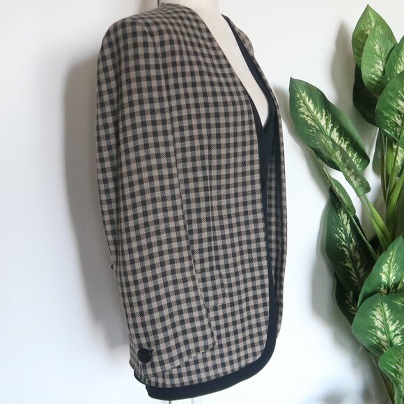 Giorgio Armani Collezioni Wool Blazer Jacket Luxury Checkered Plaid Designer 40 - Picture 4 of 14